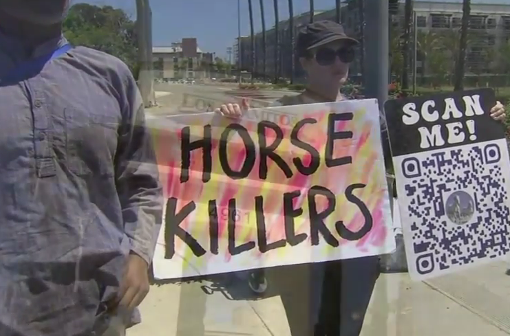 protesters want to see horse racing end after the annoucement of three more horse deaths