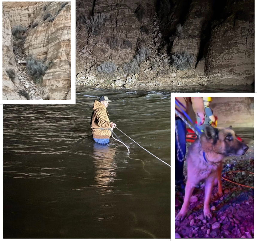 Brave Rescuers Save Shepherd Stuck on Cliff Near Raging River